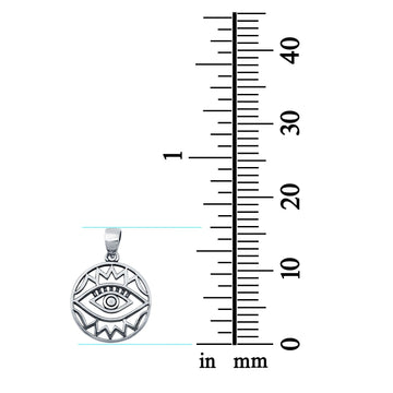 All Seeing Eye Charm Pendant 925 Sterling Silver Fashion Jewelry (16mm)